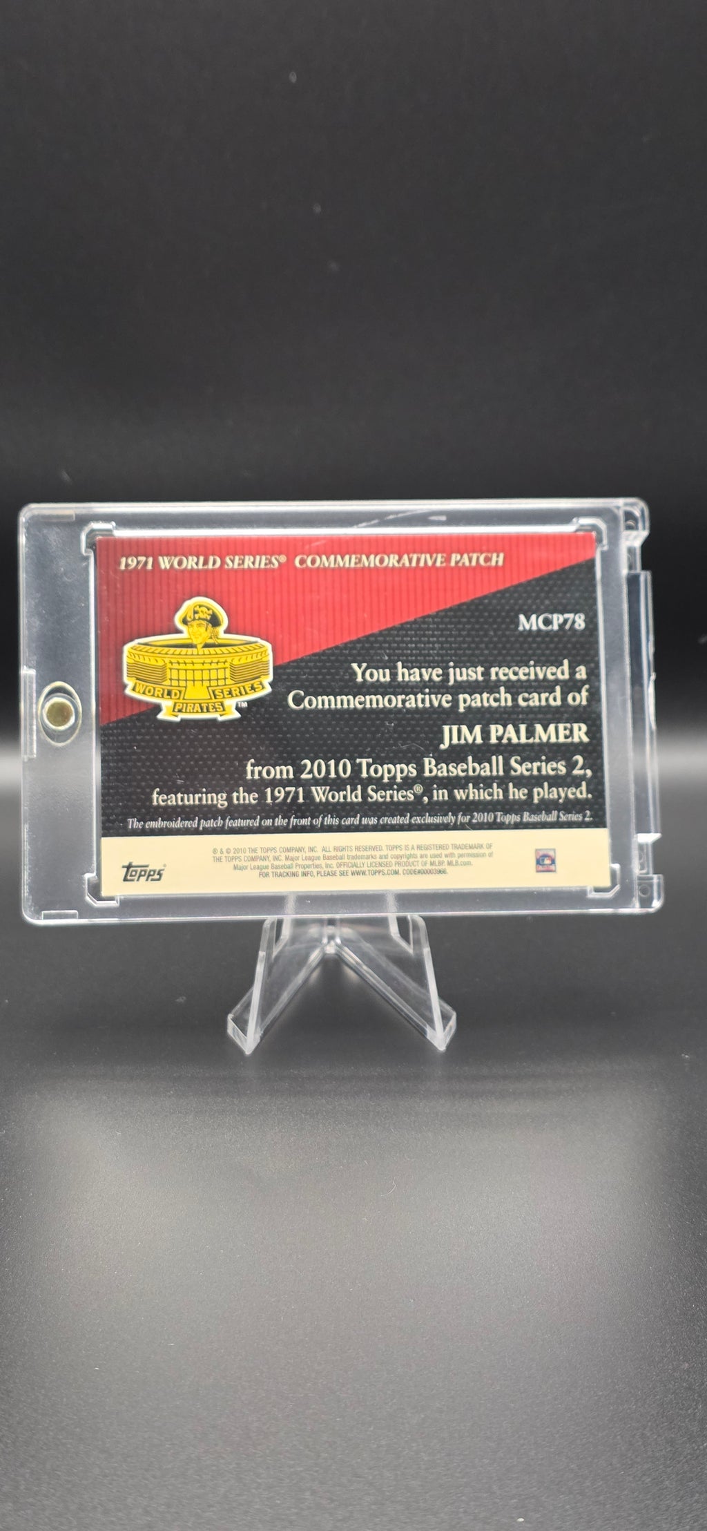 2010 Topps Manufactured Commemorative Patch Jim Palmer #MCP78