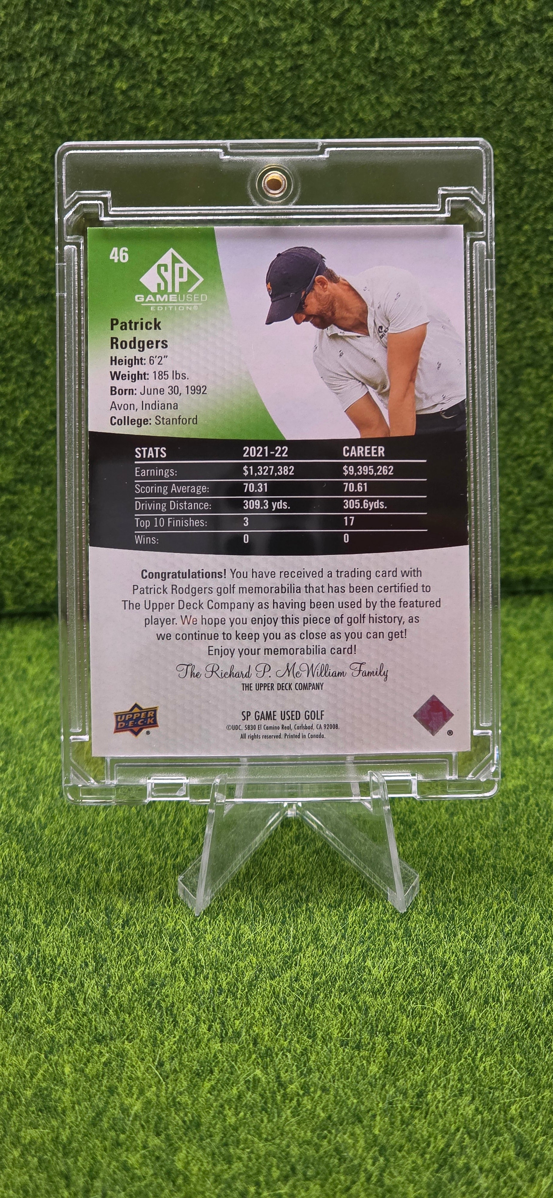 2024 SP Upper Deck Game Used Edition - Patrick Rodgers #46 (RC)