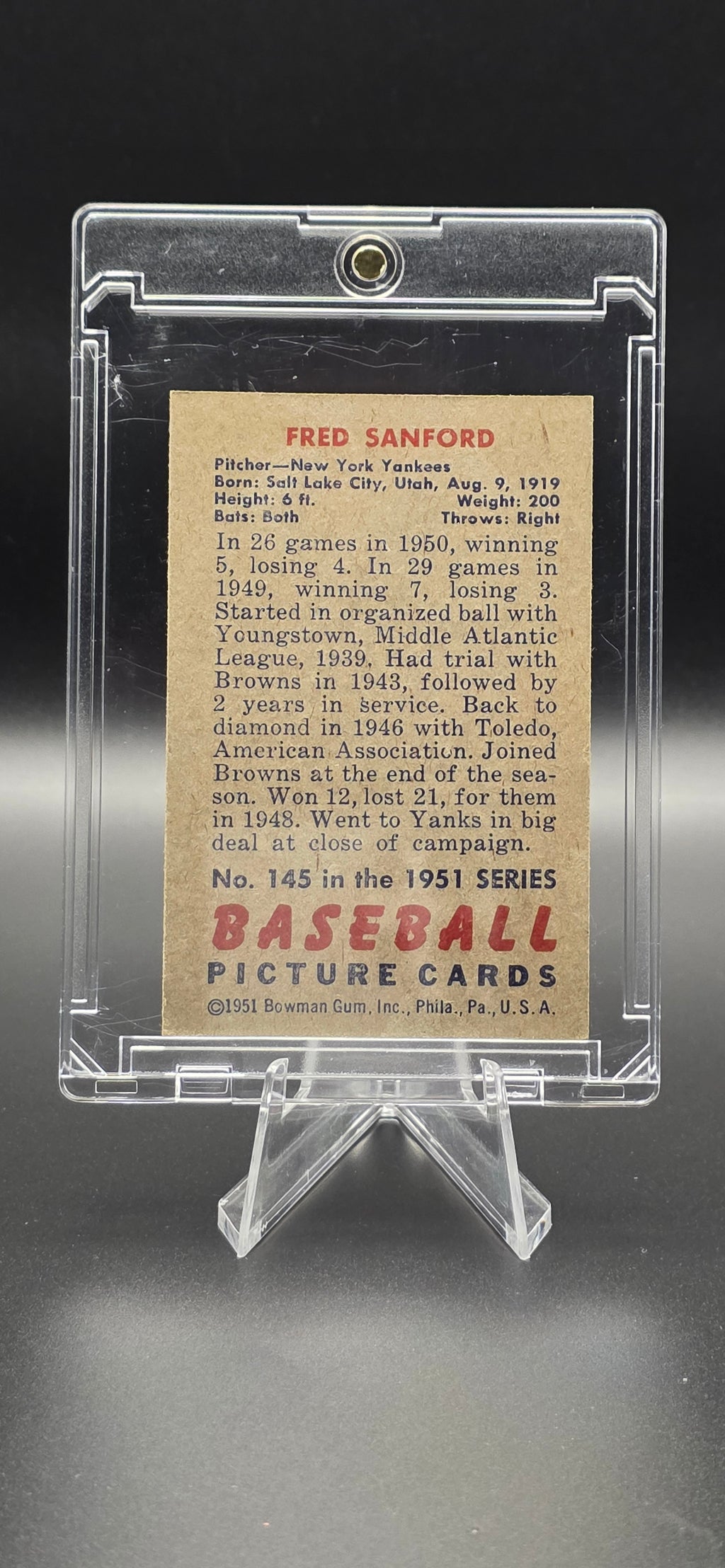 1951 Bowman Fred Sanford #145