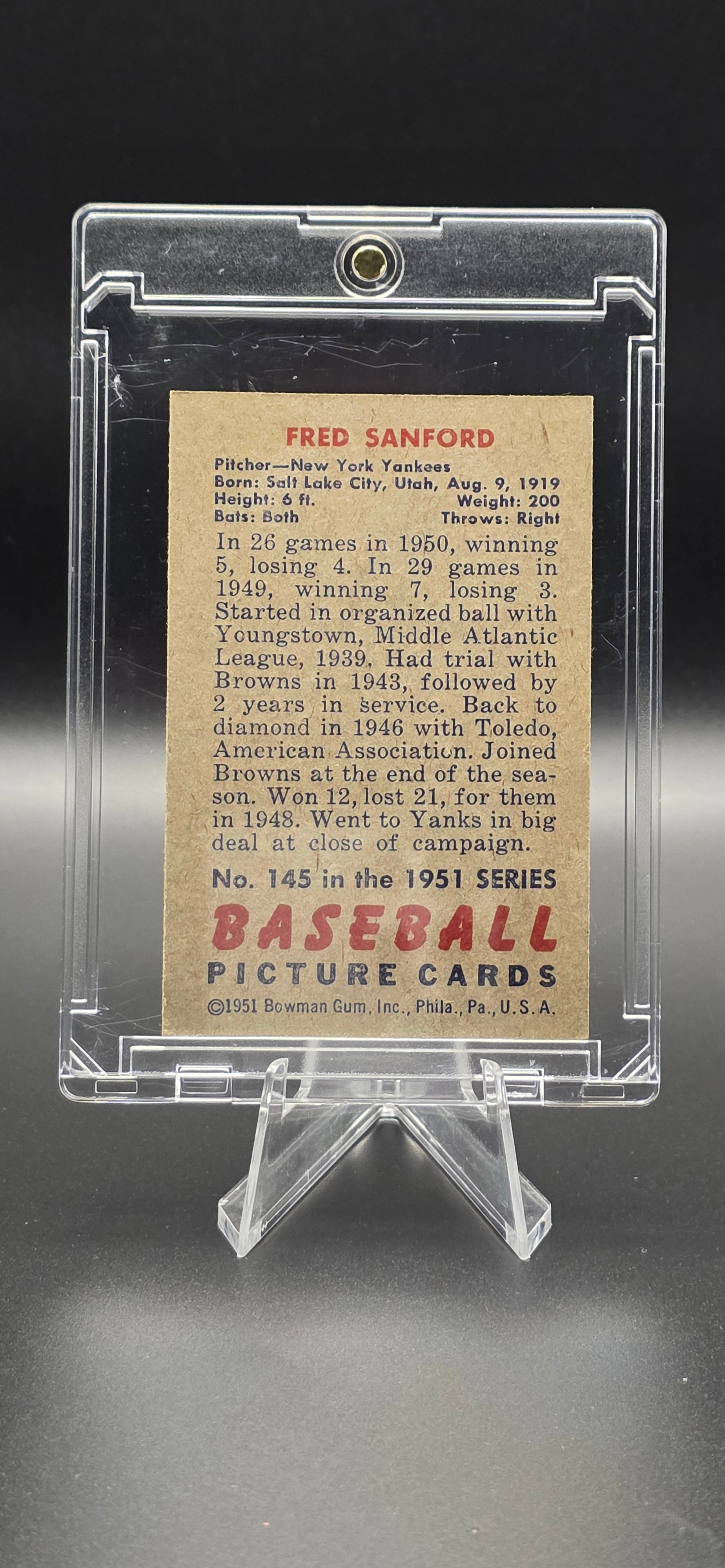 1951 Bowman Fred Sanford #145