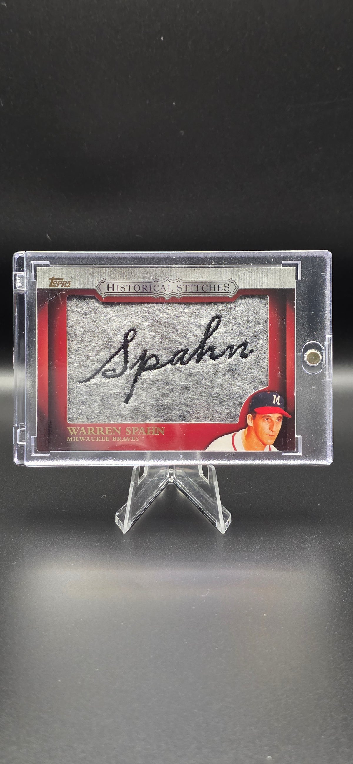 2012 Topps Manufactured Historical Stitches Warren Spahn #HS-WS