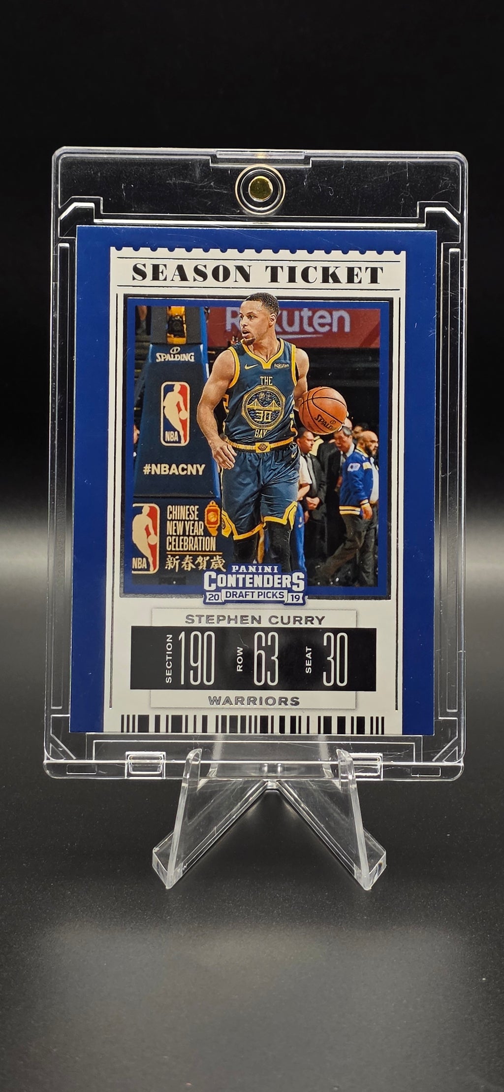 2019-20 Panini Contenders Draft Ticket Blue Foil Stephen Curry #48