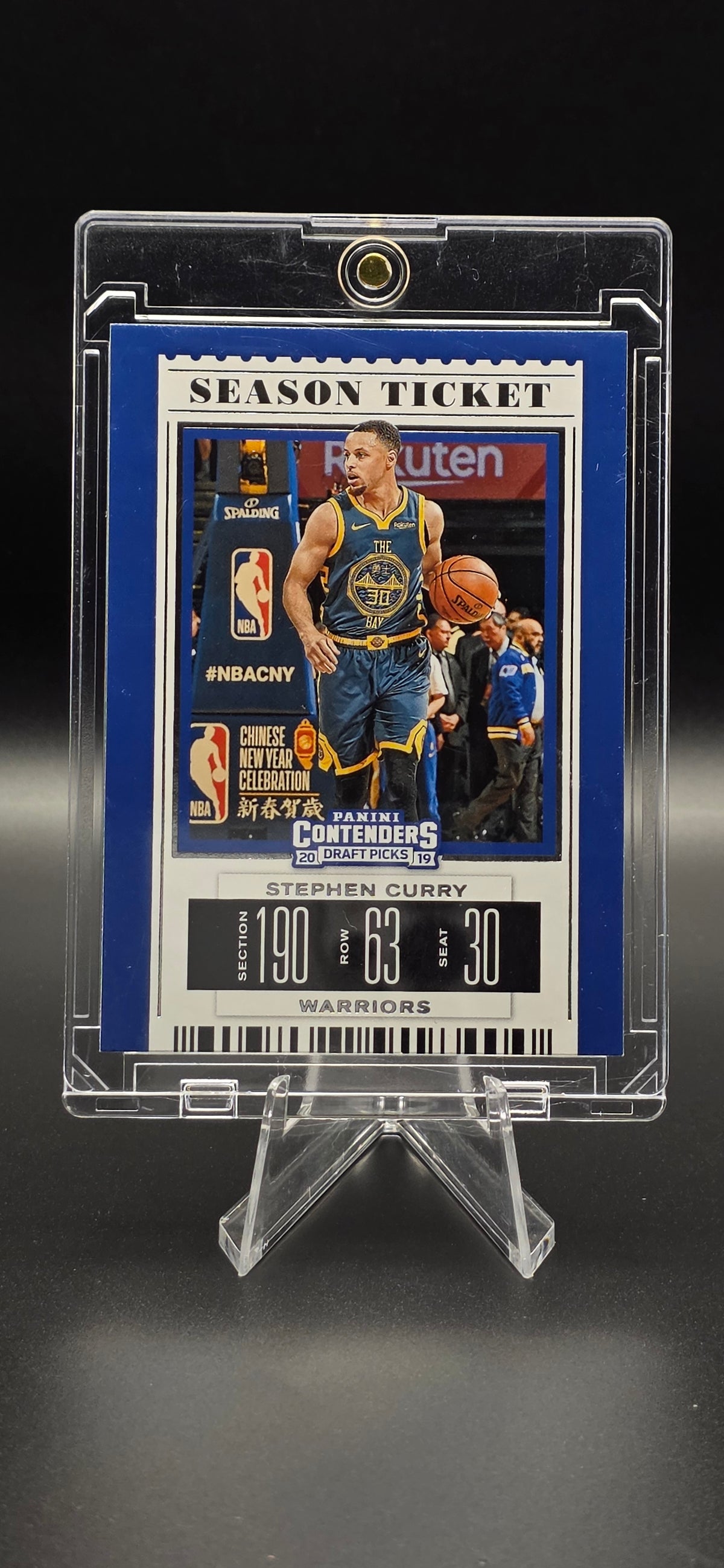 2019-20 Panini Contenders Draft Ticket Blue Foil Stephen Curry #48