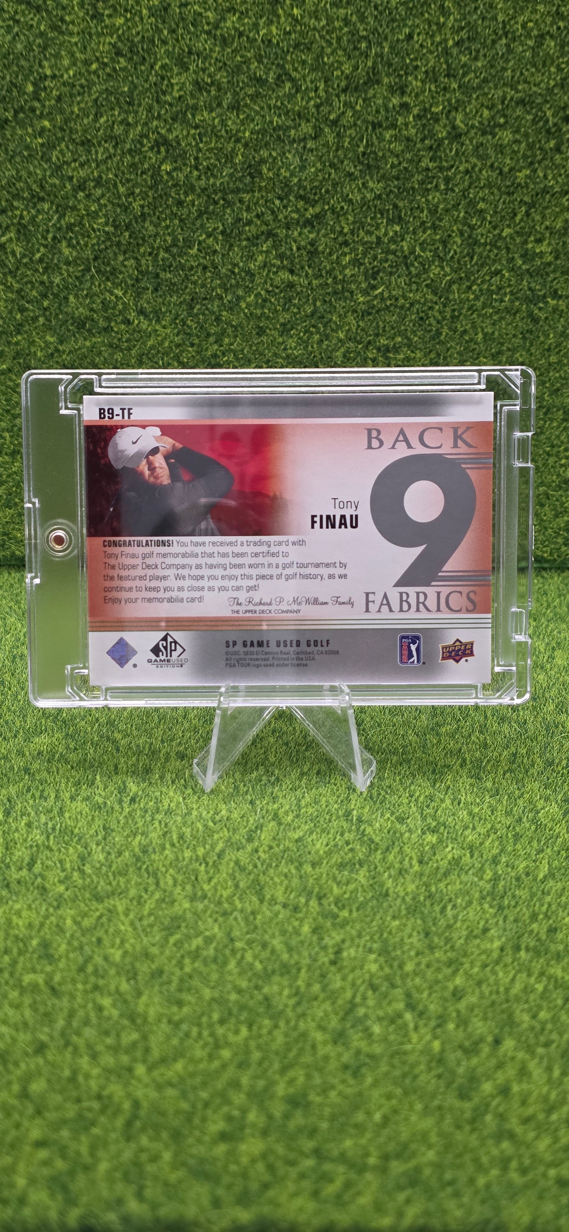 2021 SP Upper Deck Game Used Edition Back 9 - Tony Finau #B9-TF (RC)
