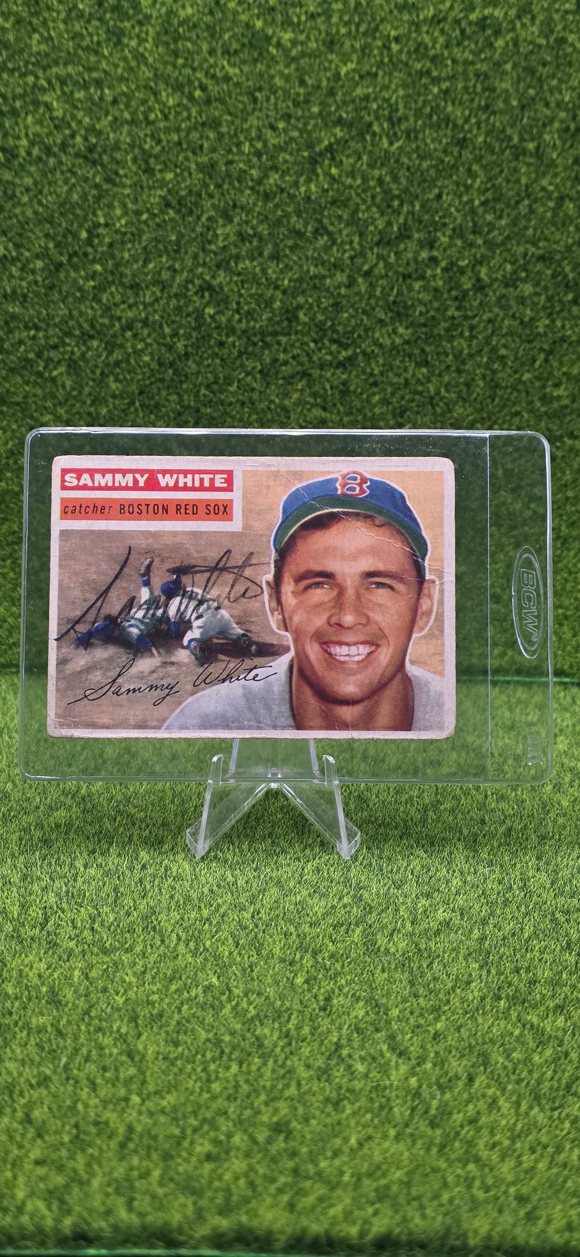 1956 Topps - Sammy White #168 (Gray Back) Autographed