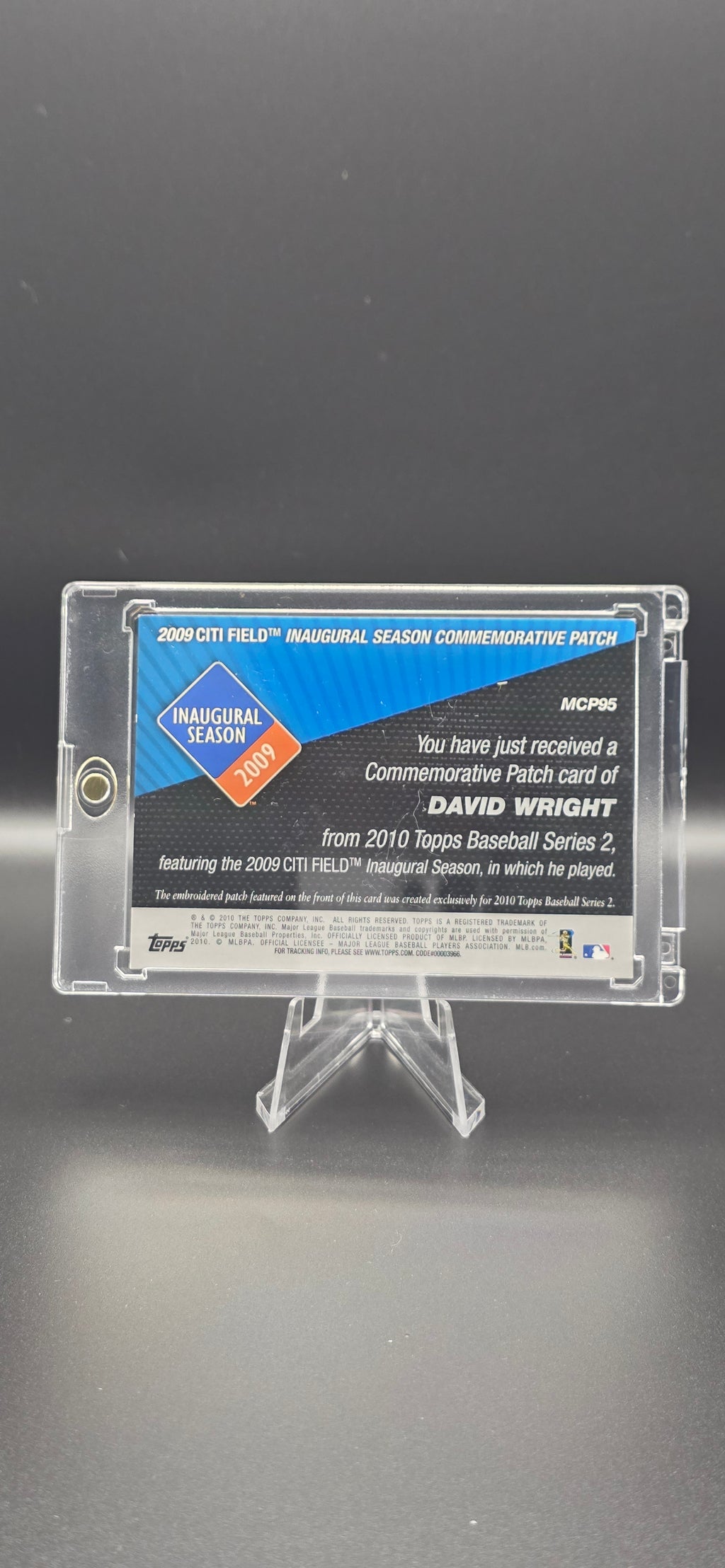 2010 Topps Manufactured Commemorative Patch David Wright #MCP95