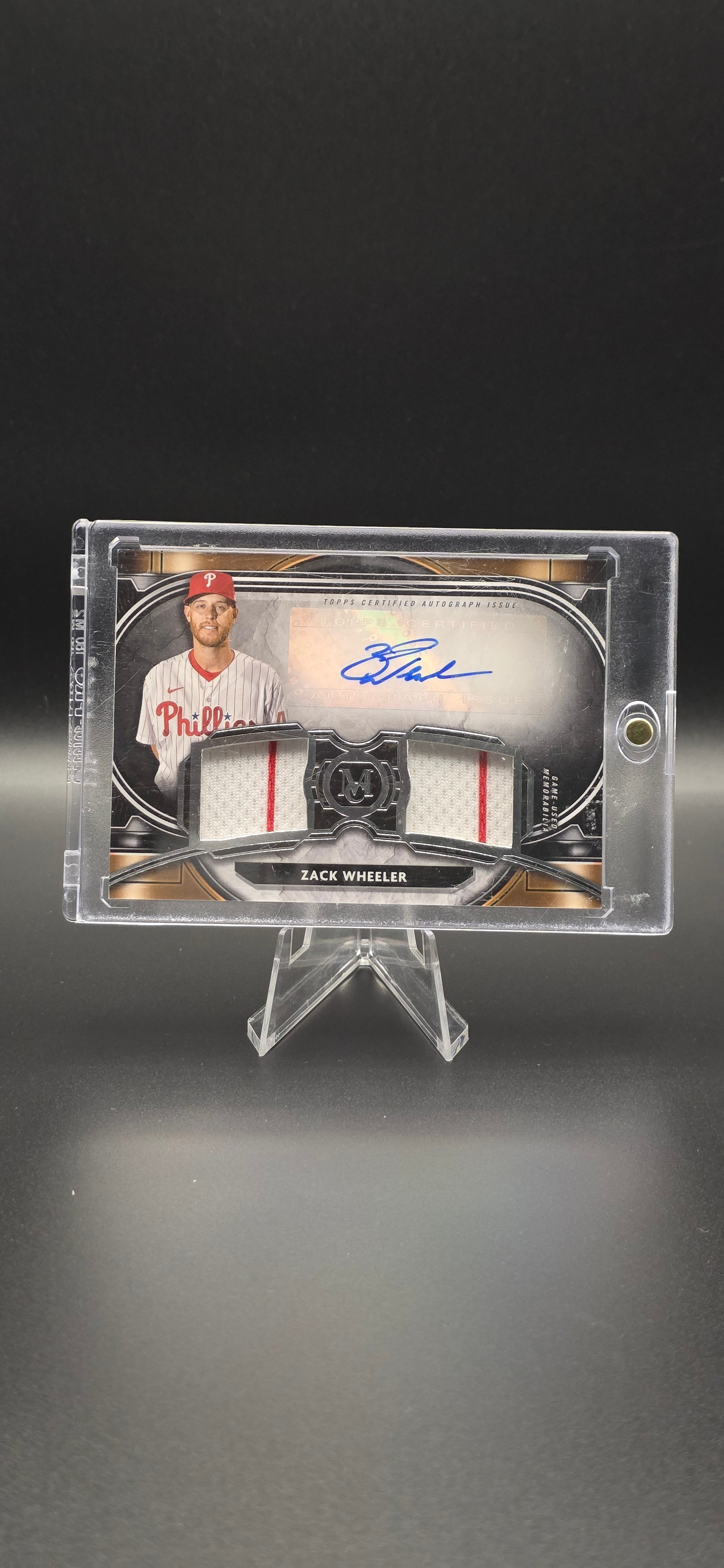 2021 Topps Museum Collection - Single Player Dual Relic Autographs Zach Wheeler #SPDRA-ZW (040/249)