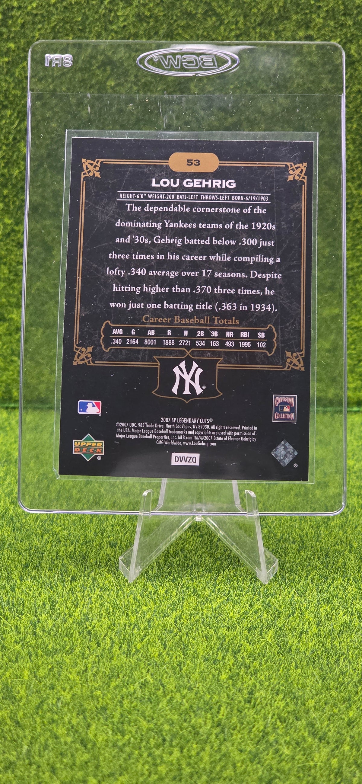 2007 SP Upper Deck Legendary Cuts - Lou Gehrig #53