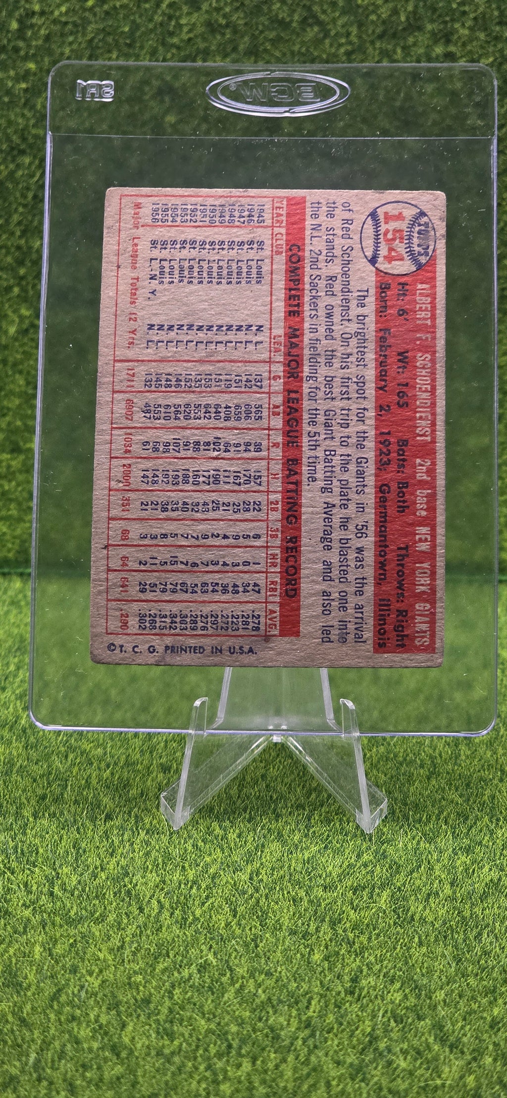 1957 Topps - Red Schoendienst #154
